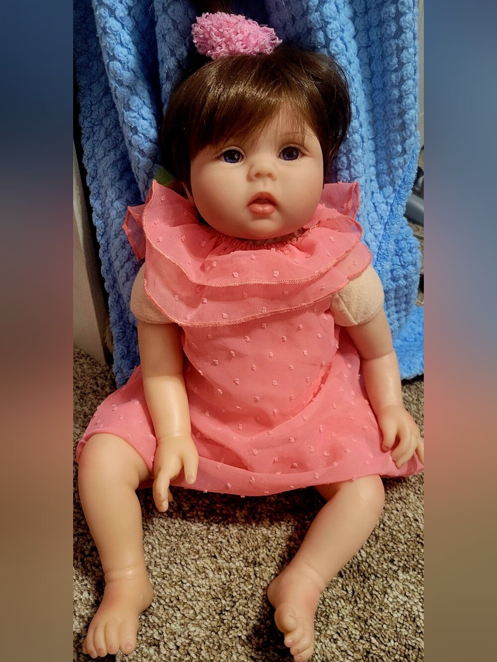 Soft Realistic Baby Doll in Pink Dress